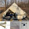 Backpacking Bell Tent with Top Stove Jack for All Year Camping, 300D Oxford Waterproof Yurt Tents for Glamping,Parties,Outdoor Events(Off White,16.4ft/5M) view 2