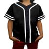 DIGITMON Kids Baseball Jersey Button Down Premium Sleeve Two-Striped T Shirts Uniform Blackwhite for 3y Toddlers view 1
