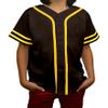 DIGITMON Kids Baseball Jersey Button Down Premium Sleeve Two-Striped T Shirts Uniform BROWNYELLOW for 16y Teenagers view 1