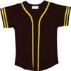 DIGITMON Kids Baseball Jersey Button Down Premium Sleeve Two-Striped T Shirts Uniform BROWNYELLOW for 16y Teenagers view 2