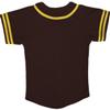 DIGITMON Kids Baseball Jersey Button Down Premium Sleeve Two-Striped T Shirts Uniform BROWNYELLOW for 16y Teenagers view 3
