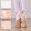 Ballet Shoes for Girls, Pink Ballet Slippers Split Sole Satin Women Dance Shoes Flats with Ribbon for Yoga Gymnastics Performance view 4