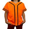 DIGITMON Kids Baseball Jersey Button Down Premium Sleeve Two-Striped T Shirts Uniform ORANGEBLACK for 12y Teenagers view 1