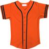DIGITMON Kids Baseball Jersey Button Down Premium Sleeve Two-Striped T Shirts Uniform ORANGEBLACK for 12y Teenagers view 2