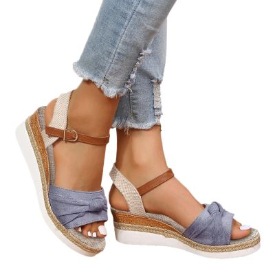 Yanzhenglip Sandals for Women Casual Summer, Women's Sandals Straps Wedge Buckle Summer Beach Sandals Shoes, Comfort Walking Shoes Bohemian Rhinestone Gladiator Open Toe Sandals Comfy
