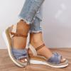 Yanzhenglip Sandals for Women Casual Summer, Women's Sandals Straps Wedge Buckle Summer Beach Sandals Shoes, Comfort Walking Shoes Bohemian Rhinestone Gladiator Open Toe Sandals Comfy view 2