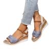 Yanzhenglip Sandals for Women Casual Summer, Women's Sandals Straps Wedge Buckle Summer Beach Sandals Shoes, Comfort Walking Shoes Bohemian Rhinestone Gladiator Open Toe Sandals Comfy view 4