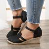 Black Sandals Women Dressy, Women's Walking Sandal Closed Toe Round Toe Hollowed Out Thick Sole Breathable Beach Sandals view 2