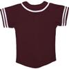 DIGITMON Kids Baseball Jersey Button Down Premium Sleeve Two-Striped T Shirts Uniform BURGUNDYWHITE for 14y Teenagers view 3