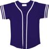 DIGITMON Kids Baseball Jersey Button Down Premium Sleeve Two-Striped T Shirts Uniform PURPLEWHITE for 14y Teenagers view 2