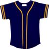 DIGITMON Kids Baseball Jersey Button Down Premium Sleeve Two-Striped T Shirts Uniform NAVYGOLD for 16y Teenagers view 2