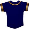 DIGITMON Kids Baseball Jersey Button Down Premium Sleeve Two-Striped T Shirts Uniform NAVYGOLD for 16y Teenagers view 3