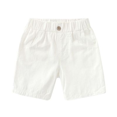 Toddler Children Boys Pull On Soild Sports Jogger Workout Cargo Casual Pants Shorts Jogger Shorts for (White, 3-4 Years)