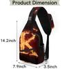 bisibuy Burning Fire Letter K Isolated Sling Bag for Women Men Crossbody Sling Backpack Shoulder Bag Chest Bag Daypack for Travel Hiking Outdoor view 2