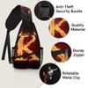 bisibuy Burning Fire Letter K Isolated Sling Bag for Women Men Crossbody Sling Backpack Shoulder Bag Chest Bag Daypack for Travel Hiking Outdoor view 3