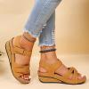 Yanzhenglip Sandals for Women Casual Summer, Women's Sandals Straps Wedge Buckle Summer Beach Sandals Shoes, Comfort Walking Shoes Bohemian Rhinestone Gladiator Open Toe Sandals Comfy view 4