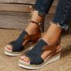 Yanzhenglip Sandals for Women Casual Summer, Women's Sandals Straps Wedge Buckle Summer Beach Sandals Shoes, Comfort Walking Shoes Bohemian Rhinestone Gladiator Open Toe Sandals Comfy view 2