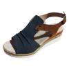 Yanzhenglip Sandals for Women Casual Summer, Women's Sandals Straps Wedge Buckle Summer Beach Sandals Shoes, Comfort Walking Shoes Bohemian Rhinestone Gladiator Open Toe Sandals Comfy view 3