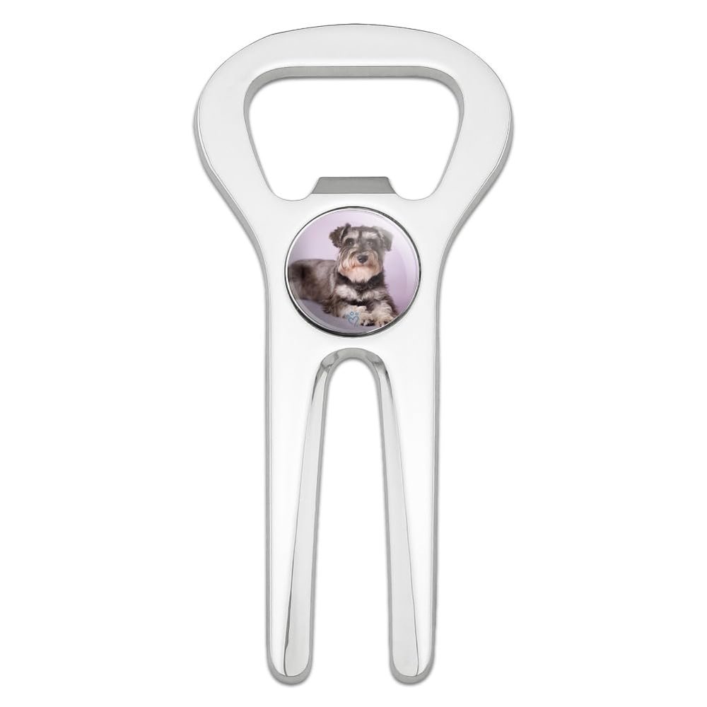 Schnauzer Puppy On Pink Golf Golfing Divot Repair Tool Bottle Opener