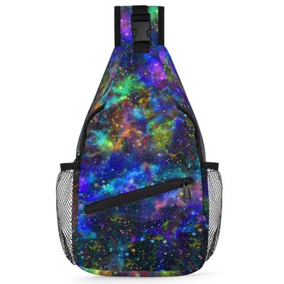 bisibuy Coloured Stars Sling Bag for Women Men Crossbody Sling Backpack Shoulder Bag Chest Bag Daypack for Travel Hiking Outdoor