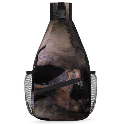 bisibuy Skull Sling Bag for Women Men Crossbody Sling Backpack Shoulder Bag Chest Bag Daypack for Travel Hiking Outdoor
