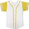DIGITMON Kids Baseball Jersey Button Down Premium Sleeve Two-Striped T Shirts Uniform WHITEYELLOW for 3y Toddlers view 2
