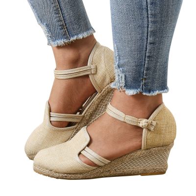 Black Sandals Women Dressy, Women's Walking Sandal Closed Toe Round Toe Hollowed Out Thick Sole Breathable Beach Sandals