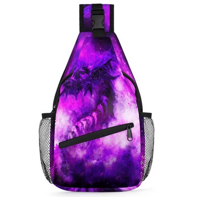 bisibuy Cosmic Dragon In Space Sling Bag for Women Men Crossbody Sling Backpack Shoulder Bag Chest Bag Daypack for Travel Hiking Outdoor