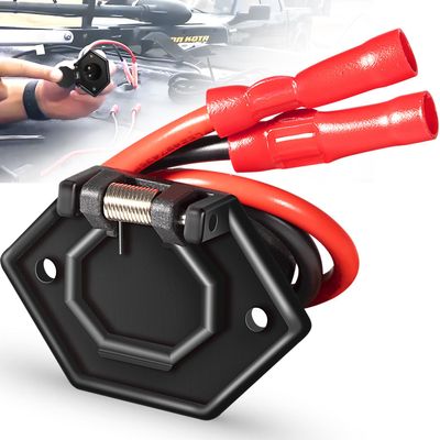 8M4000954 Trolling Motor Power Receptacle Plug, 2-Prong 50A, 12V, 24V or 36V Trolling Motors, for Bow-Panel Installation Male Female Trolling Motor Quick Connector Electrical Plug Socket Kit
