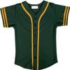 DIGITMON Kids Baseball Jersey Button Down Premium Sleeve Two-Striped T Shirts Uniform FGREENGOLD for 2y Toddlers view 2