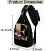 bisibuy Floral Gold E Letter Sling Bag for Women Men Crossbody Sling Backpack Shoulder Bag Chest Bag Daypack for Travel Hiking Outdoor view 2