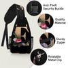 bisibuy Floral Gold E Letter Sling Bag for Women Men Crossbody Sling Backpack Shoulder Bag Chest Bag Daypack for Travel Hiking Outdoor view 3