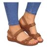 Yanzhenglip Sandals for Women Casual Summer, Women's Sandals Straps Wedge Buckle Summer Beach Sandals Shoes, Comfort Walking Shoes Bohemian Rhinestone Gladiator Open Toe Sandals Comfy view 1