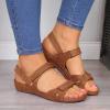 Yanzhenglip Sandals for Women Casual Summer, Women's Sandals Straps Wedge Buckle Summer Beach Sandals Shoes, Comfort Walking Shoes Bohemian Rhinestone Gladiator Open Toe Sandals Comfy view 2
