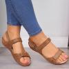Yanzhenglip Sandals for Women Casual Summer, Women's Sandals Straps Wedge Buckle Summer Beach Sandals Shoes, Comfort Walking Shoes Bohemian Rhinestone Gladiator Open Toe Sandals Comfy view 4