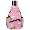 bisibuy Bee Honey Grids Sling Bag for Women Men Crossbody Sling Backpack Shoulder Bag Chest Bag Daypack for Travel Hiking Outdoor view 1