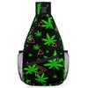 bisibuy Green Leaf Triangle Sling Bag for Women Men Crossbody Sling Backpack Shoulder Bag Chest Bag Daypack for Travel Hiking Outdoor view 1