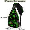 bisibuy Green Leaf Triangle Sling Bag for Women Men Crossbody Sling Backpack Shoulder Bag Chest Bag Daypack for Travel Hiking Outdoor view 2