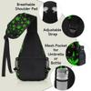 bisibuy Green Leaf Triangle Sling Bag for Women Men Crossbody Sling Backpack Shoulder Bag Chest Bag Daypack for Travel Hiking Outdoor view 4
