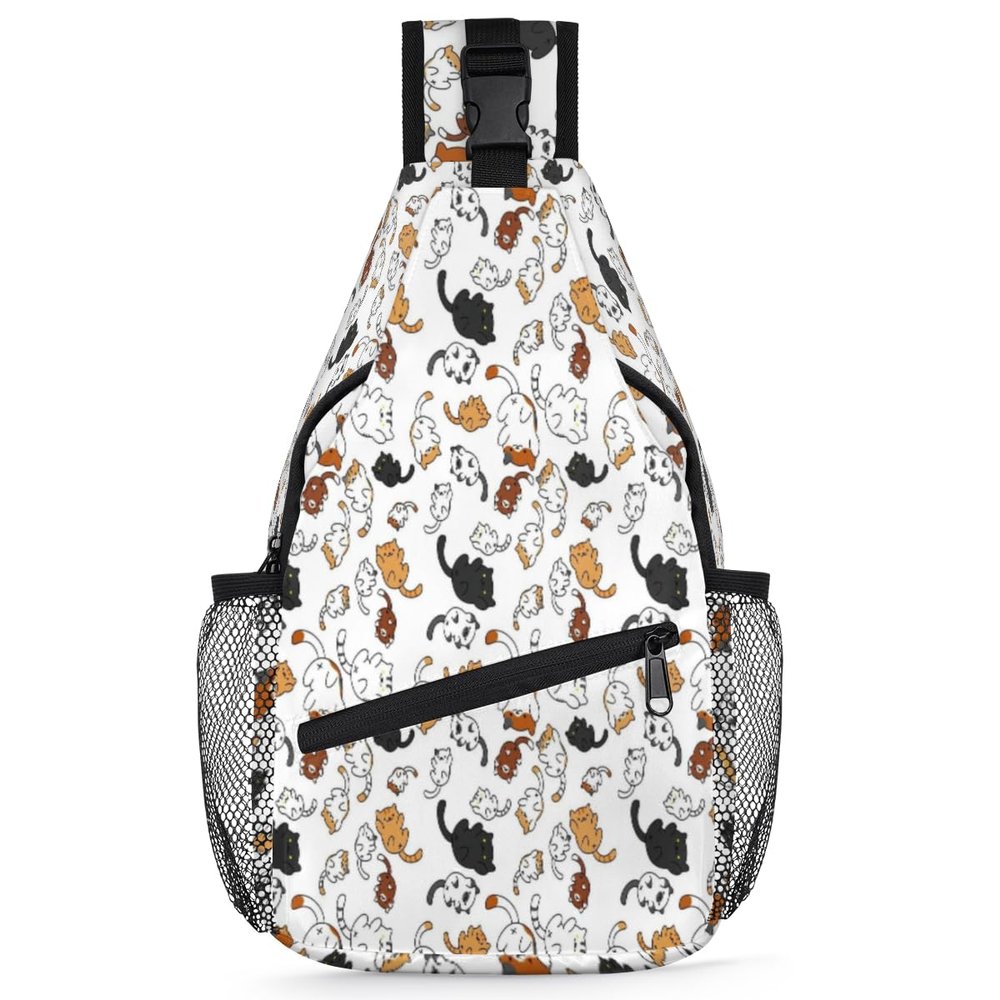bisibuy Animal Cat Pattern Sling Bag for Women Men Crossbody Sling Backpack Shoulder Bag Chest Bag Daypack for Travel Hiking Outdoor