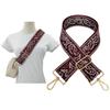 1pc Adjustable Strap Replacement 2inch Wide Paisley Jacquard Belt for Crossbody Purse Handbag Shoulder Guitar Camera Bag (Red Brown) view 2