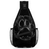 bisibuy Black Animal Paw Prints Sling Bag for Women Men Crossbody Sling Backpack Shoulder Bag Chest Bag Daypack for Travel Hiking Outdoor view 1