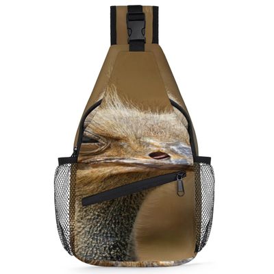 bisibuy Ostrich Portrait Sling Bag for Women Men Crossbody Sling Backpack Shoulder Bag Chest Bag Daypack for Travel Hiking Outdoor