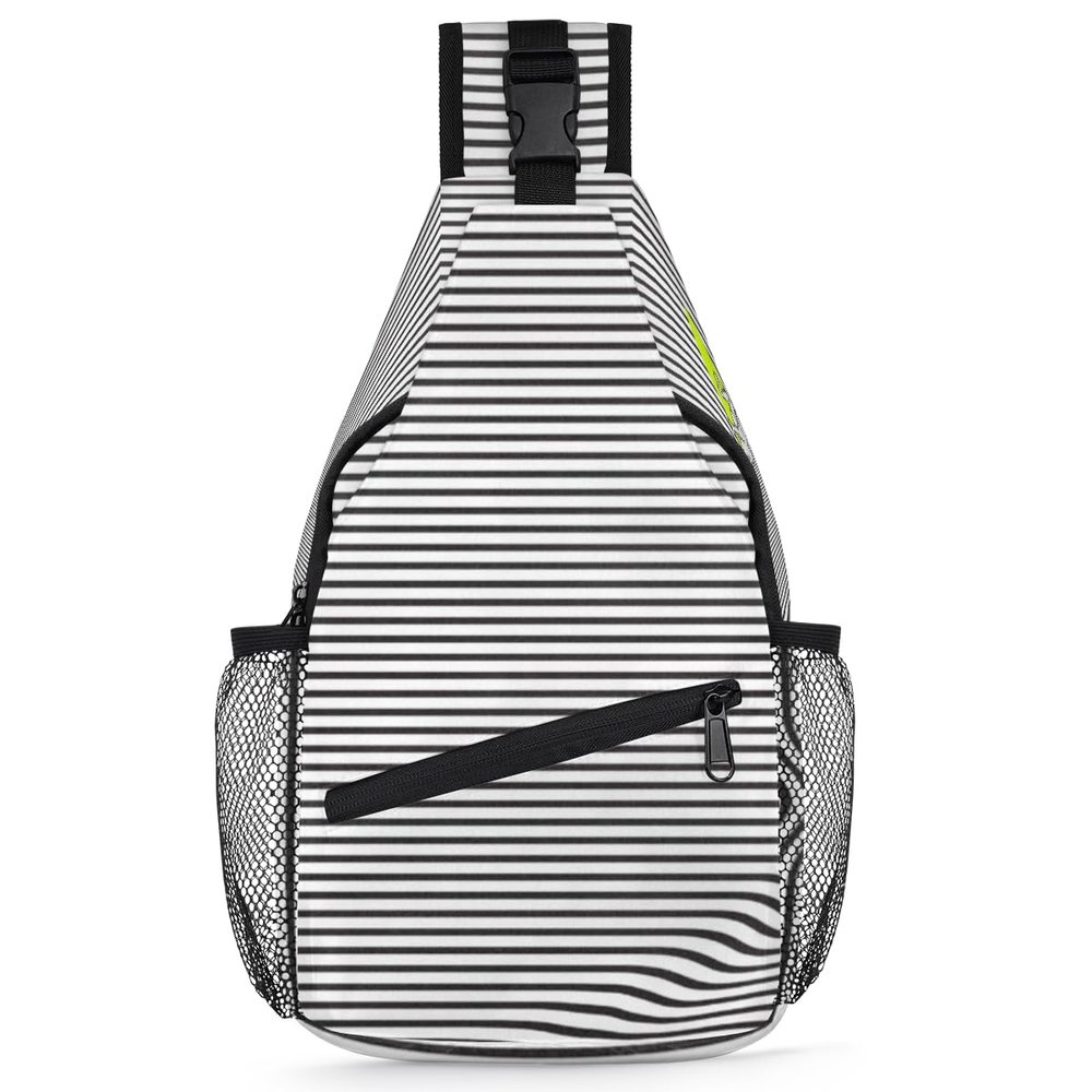 bisibuy Creative Black White Stripes Sling Bag for Women Men Crossbody Sling Backpack Shoulder Bag Chest Bag Daypack for Travel Hiking Outdoor