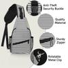 bisibuy Creative Black White Stripes Sling Bag for Women Men Crossbody Sling Backpack Shoulder Bag Chest Bag Daypack for Travel Hiking Outdoor view 3