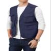 Flygo Men's Utility Cargo Vest Outdoor Summer Work Photo Fishing Safari Travel Vest with Pockets(01NavyBlue-L) view 2