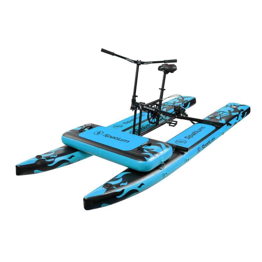 Spatium Sup Water Bike 2.0 Inflatable Pedal Boat Kayak Water Bicycles for Lake Fishing Pedal Boat More Stable and Easy to Drive on Water Blue Black