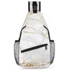 bisibuy White Marble Rose Gold Sling Bag for Women Men Crossbody Sling Backpack Shoulder Bag Chest Bag Daypack for Travel Hiking Outdoor view 1