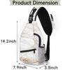 bisibuy White Marble Rose Gold Sling Bag for Women Men Crossbody Sling Backpack Shoulder Bag Chest Bag Daypack for Travel Hiking Outdoor view 2