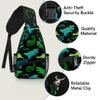 bisibuy Cute Green Dinosaur Sling Bag for Women Men Crossbody Sling Backpack Shoulder Bag Chest Bag Daypack for Travel Hiking Outdoor view 3